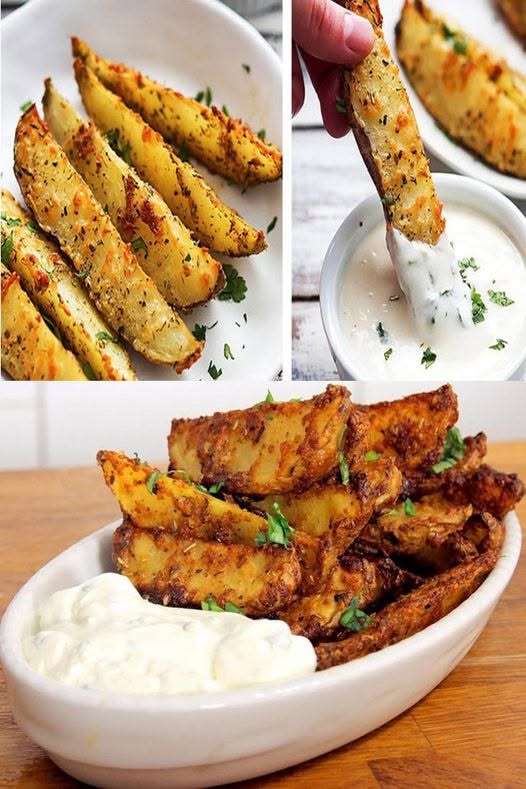 I fry 4 potatoes and add 70 g of parmesan cheese to the garlic potato wedges. 592418876 854617260482687 6984745693504385856 n